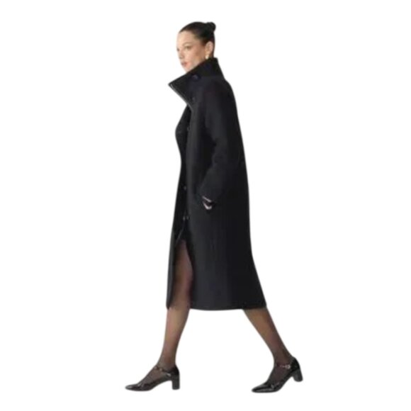 NWT JCREW Long Villa Cocoon Coat Womens 4 Black Italian Stadium Cloth Wool BV650 - Picture 2 of 12